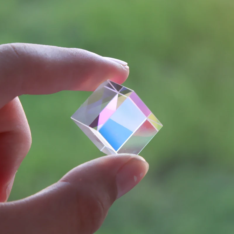 X-Cube 6-Seiten Lichtwürfel Glasmalerei Prisma Physik Experiment Optische Linse 