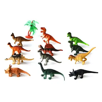 

12 Pcs Mini PVC Dinosaur Play Set, Assorted Realistic Small Dinosaur Figure Model Toy for Kids and Toddlers - Colorful