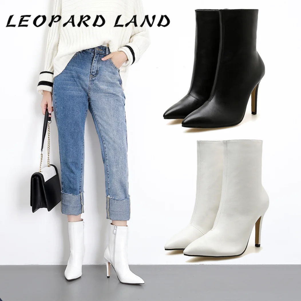 Детская обувь LEOPARD LAND новинка зимы 2019 черные модные туфли на тонком высоком