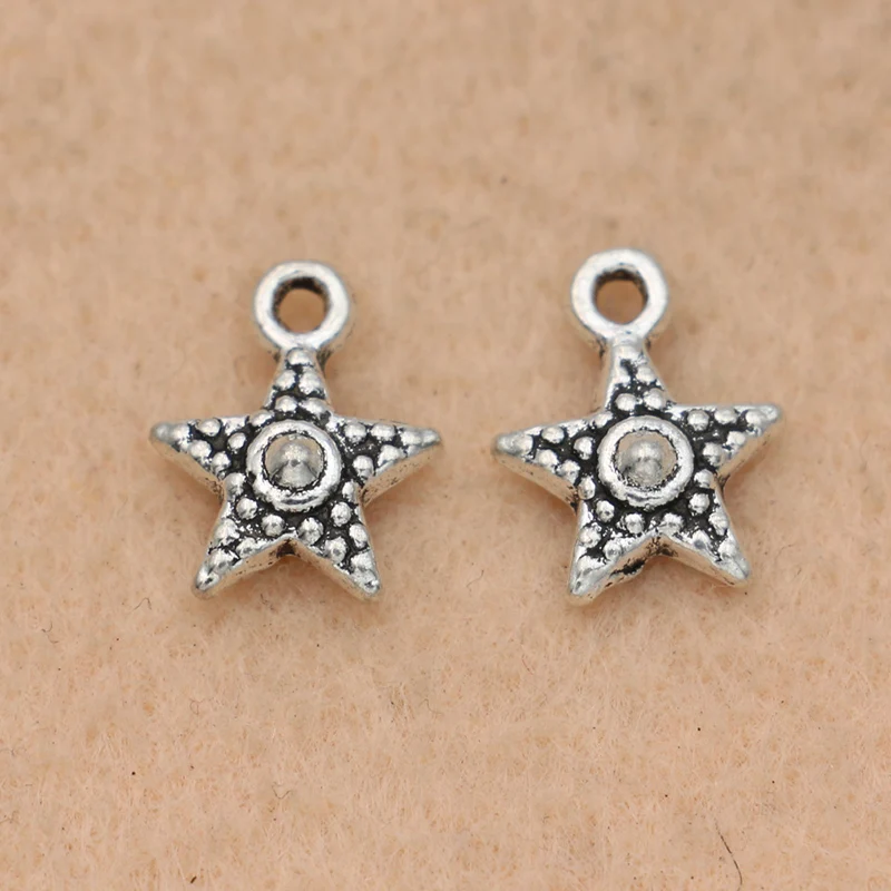 20pcs Antique Silver Plated Starfish Charm for Making Bracelet Jewelry DIY Accessories 12x9mm | Украшения и аксессуары