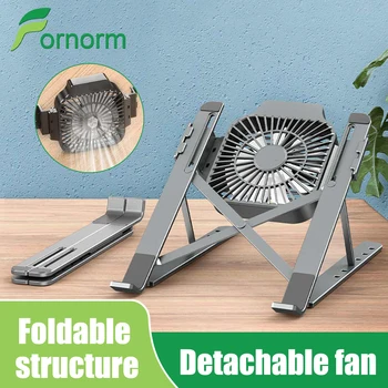 

Laptop Stand With Cooling Fan Portable Foldable MacBook Stand Adjustable Aluminum For Macbook Pro Non-Slip Cooling Bracket