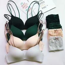 DERUILADY, модный бесшовный комплект нижнего белья с бюстгальтером, комфортный беспроводной комплект из бюстгальтера и трусиков, женское нижнее белье, сексуальные кружевные трусики, комплект нижнего белья