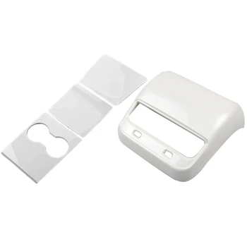

4pcs Car Central Control Panel Protective Patch & 1pcs Rear Vent Outlet Cover Air Vent Frame Trim for Tesla Model 3