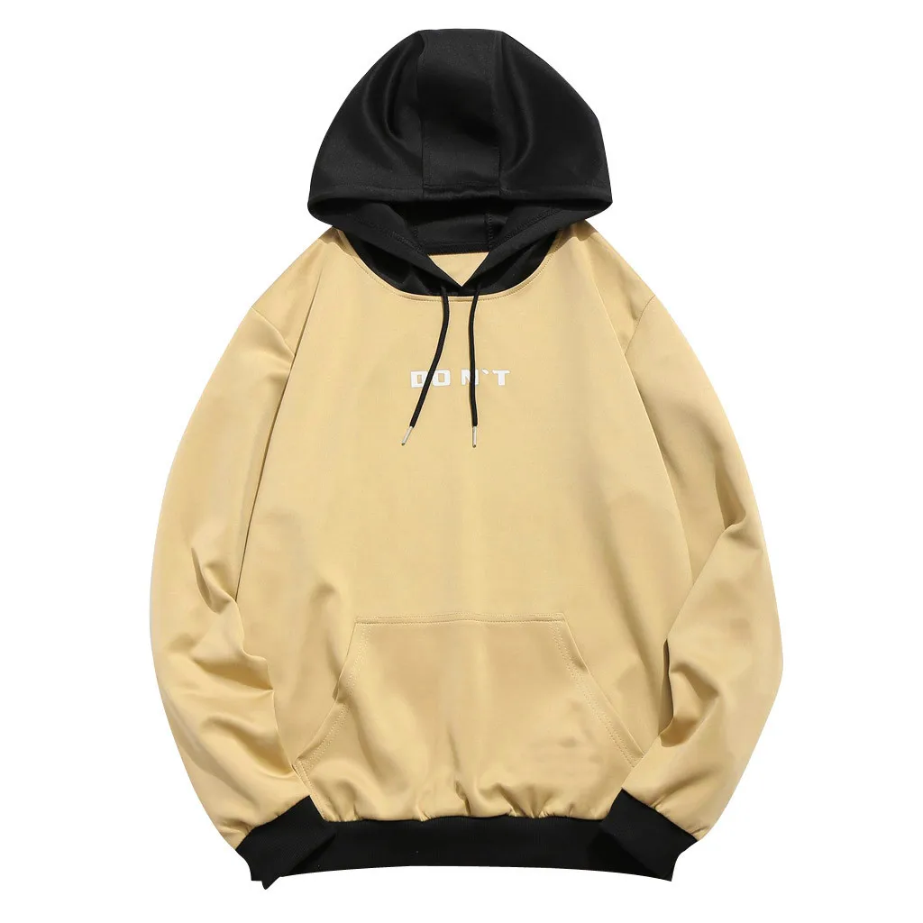 

Hooded Sweatshirt Men Women 2019 Casual Autumn Streetwear Patchwork Hooded Top Blouse Sweatshirt With Pockets Coat толстовка