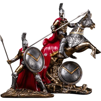 

Antique Roman Warrior Crafts Home Decoration Statue Spartan Model TV Cabinet Living Room Decoration Furnishing Study Room Decors