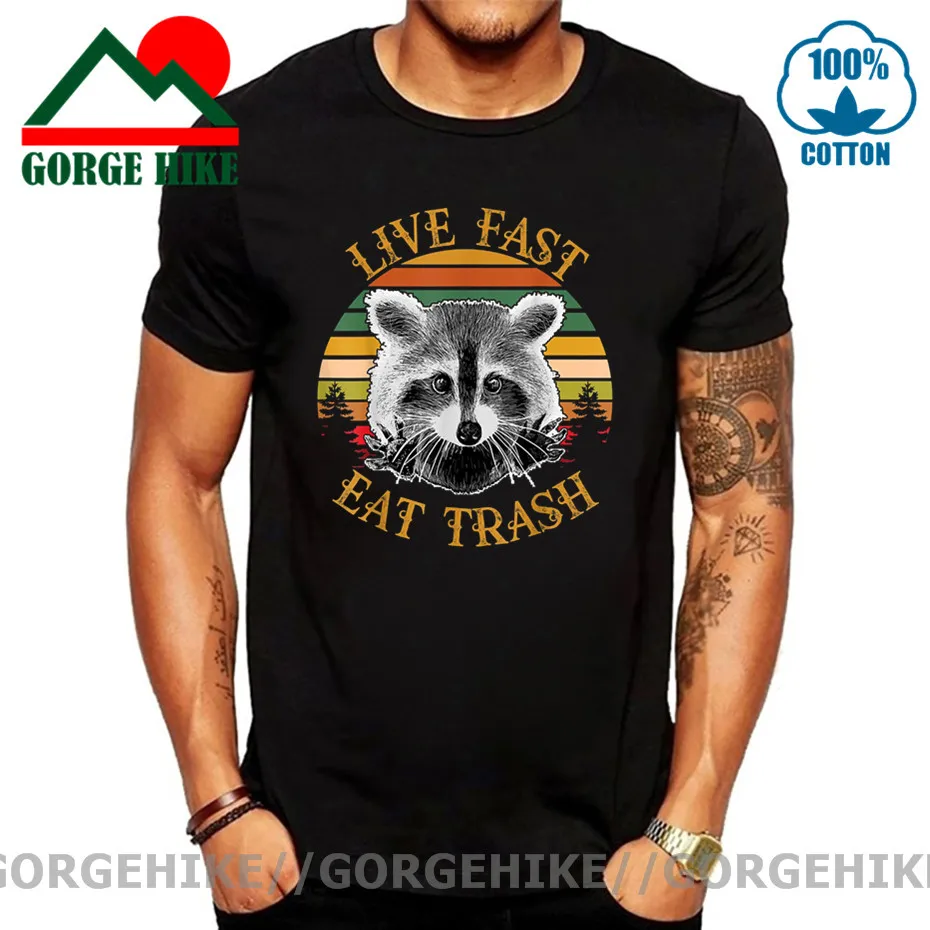2023 Anime Live Fast Eat Trash Raccoon T Shirt Uomo Guardians Bear Galaxy T-Shirt Rocket Raccoon Wild Animal Retro Brand Abbigliamento