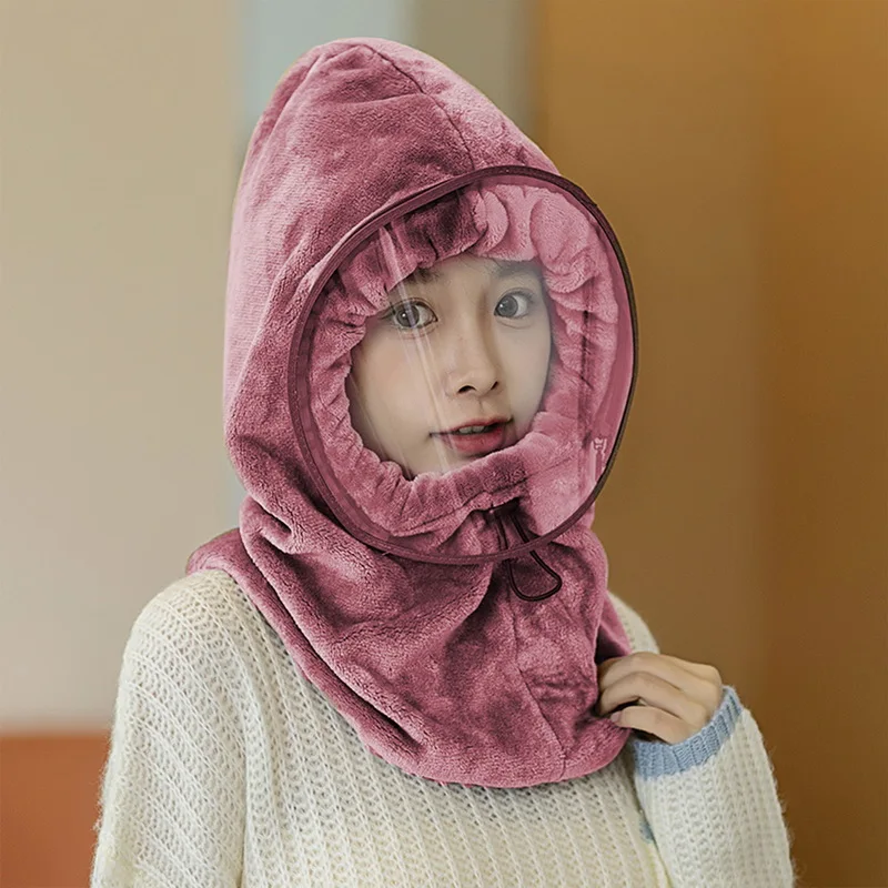 New Fashion Warm Hats Winter Children Beanies Plus Velvet Winter Hats For Women Men Hat With Glasses Cap