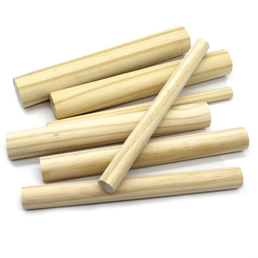 5 pcs Wooden Sticks DIY Wooden Crafts Sticks Pole Pine Wood Rod Wooden Architecture Model Material Supplies Stick