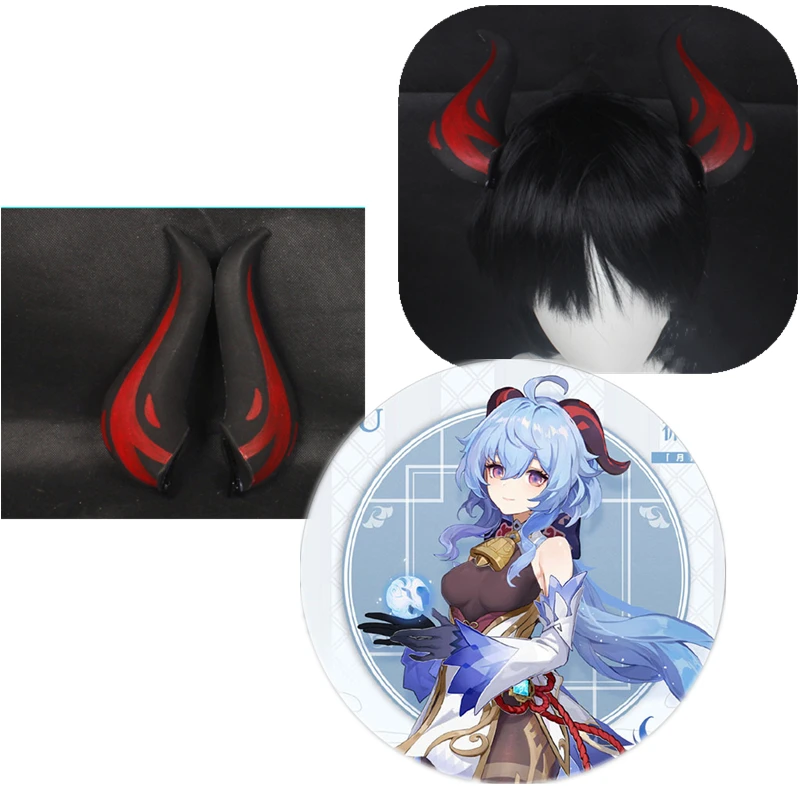 Genshin Impact Ganyu Cosplay Horn Hair Clip Pin Halloween Carnival Costume Accessories Props | Тематическая одежда и