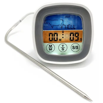 

4 Type Food Meat Cooking Kitchen Thermometer for Smoker Grill Oven BBQ Clock Timer with Stainless Steel Probe Kitchen Tools