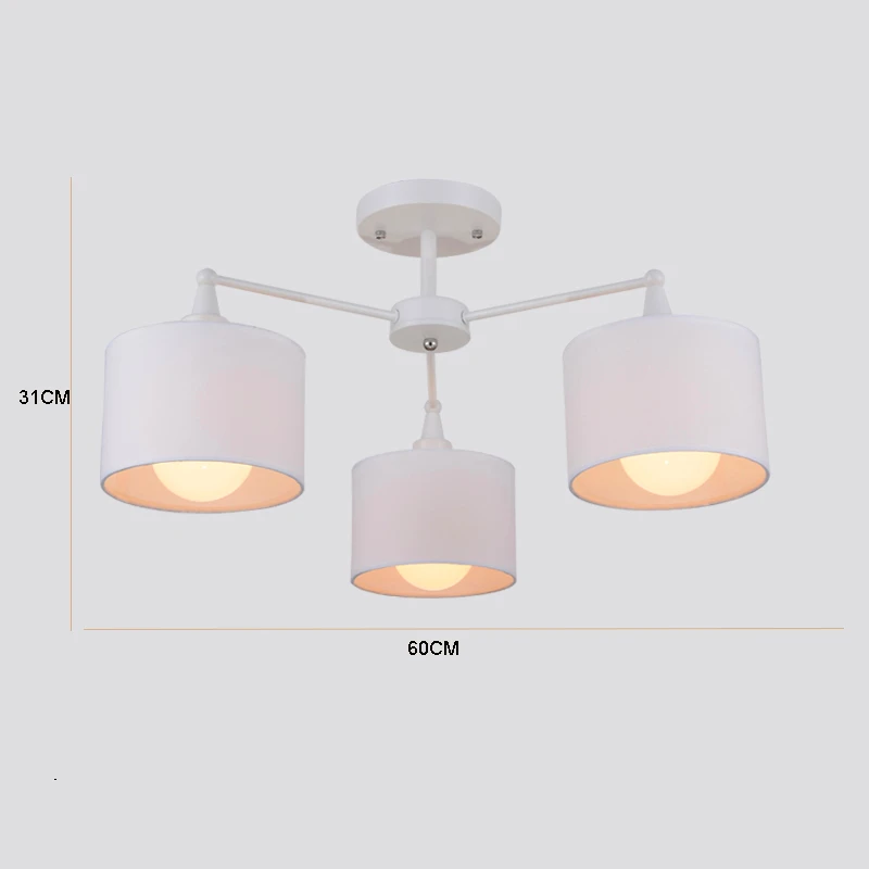White 3 Lights Современный светодиодный светильник для кабинета, гостиной, спальни, ресторана, дома, светодиодные огни для интерьера, люстры, подвесной светильник, люстры - Цвет абажура: White 3 Lights