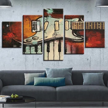 

Musical Instruments Guitar piano 5 pcs set diy diamond painting full square diamond embroidery mosaic diamond painting