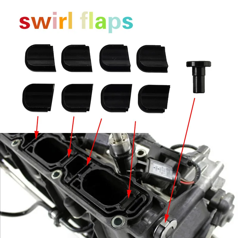aluminum KILL KIT with black anodize for 2.0 TFSI swirl flaps EA113 Vvv G0lf 5 6 GT1 ED30 ED35 R Aud1 A3 S3 TT
