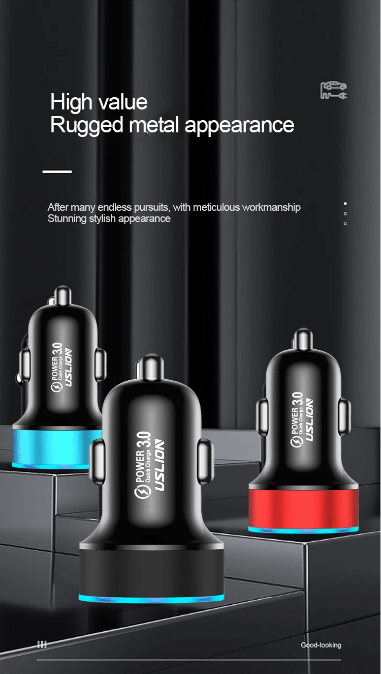 EQZ Quick Car Charger For Mobile Phone Universal Dual Usb