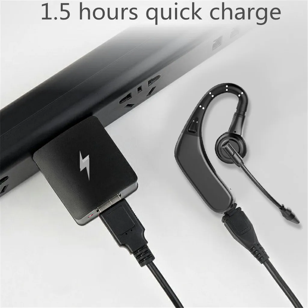 Wireless Ear Headset 4 1 Portable Sports Ear Hook Business Headset Long Standby Stereo Sound Fashion Sports Big Battery HIFI