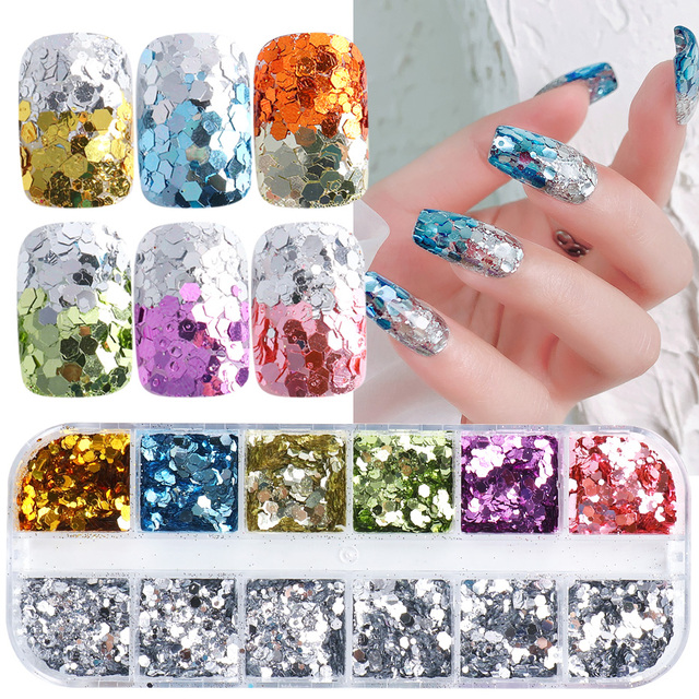 Abalone Shell Slices Nail Art Decorations 3D Broken Sea Shell Stone Flakes Aurora Charms Nails Accessories Manicure TRBY