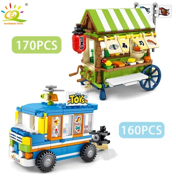 

Toys 608PCS Friend Street View BBQ Sushi Dining Car Store City Shops Trucks Bricks for Girl Building Blocks
