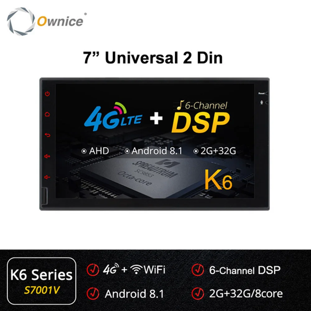 Ownice K1 K2 K3 K5 K6 8 ядерный Android 4G ram 32GB rom поддержка 4G LTE сетевой Автомобильный gps 2 Din универсальный автомобильный Радио dvd-плеер BY033 - Цвет: S7001-K6