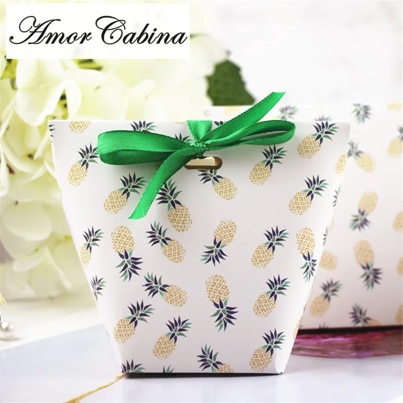 

30pcs pineapple candy box wedding decoration like gift candy carton party supplies Bonbonniere baby shower birthday party