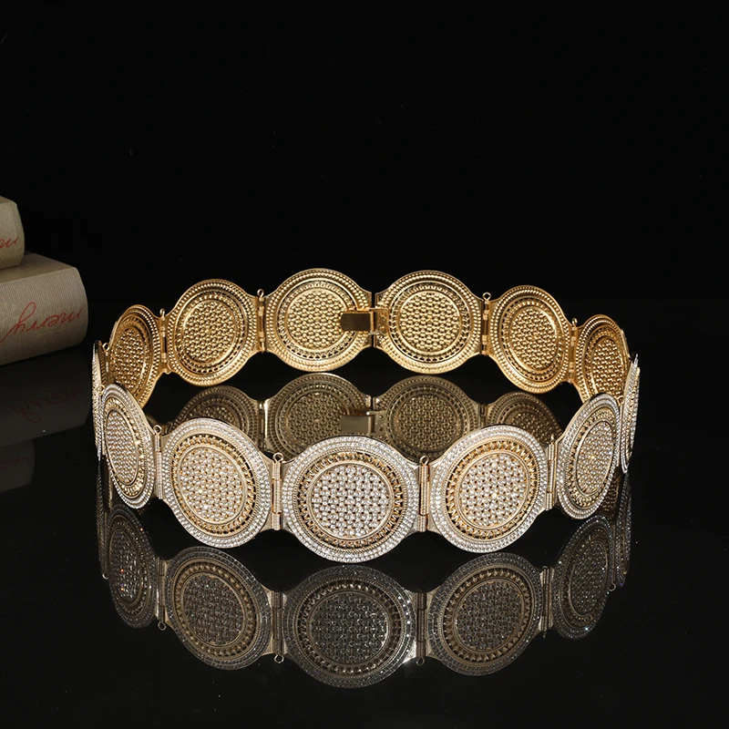 Cinturón de Metal diamantes de imitación, estilo marroquí, aristocrático, redondo, cristal, de boda|Cinturones de - AliExpress