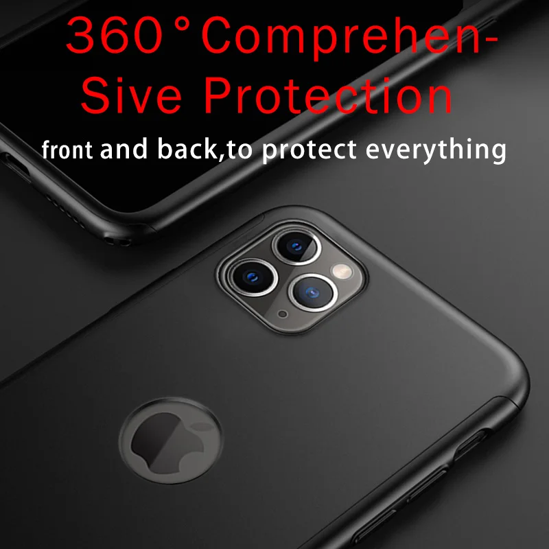 360 Полное покрытие защитный чехол для телефона для iPhone 11 pro XR X XS Max противоударный чехол для iPhone 6 6S 7 8 plus со стеклом чехол-сумка