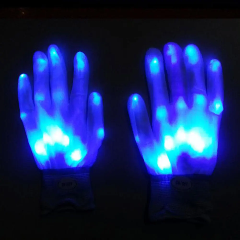 Светодиодный светильник, перчатки, светодиодный, 1 пара, мигающий палец, DJ, дискотека, вечерние, красочные, креативный, супер яркий светильник, перчатки для праздника