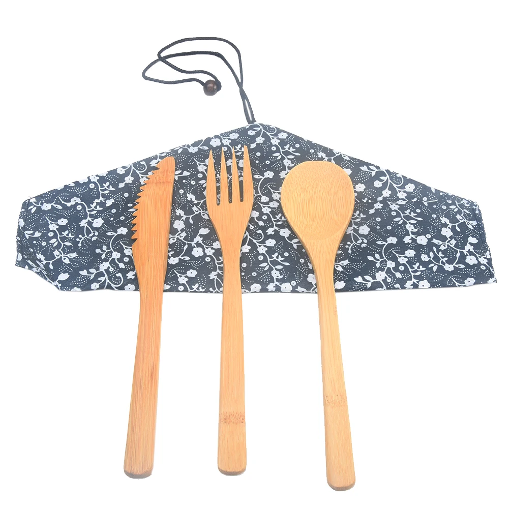 Домашний бамбуковый Кемпинг экологичный набор столовых приборов посуда для путешествий портативная уличная многоразовая Ложка Вилка Нож Аксессуары антипригарное