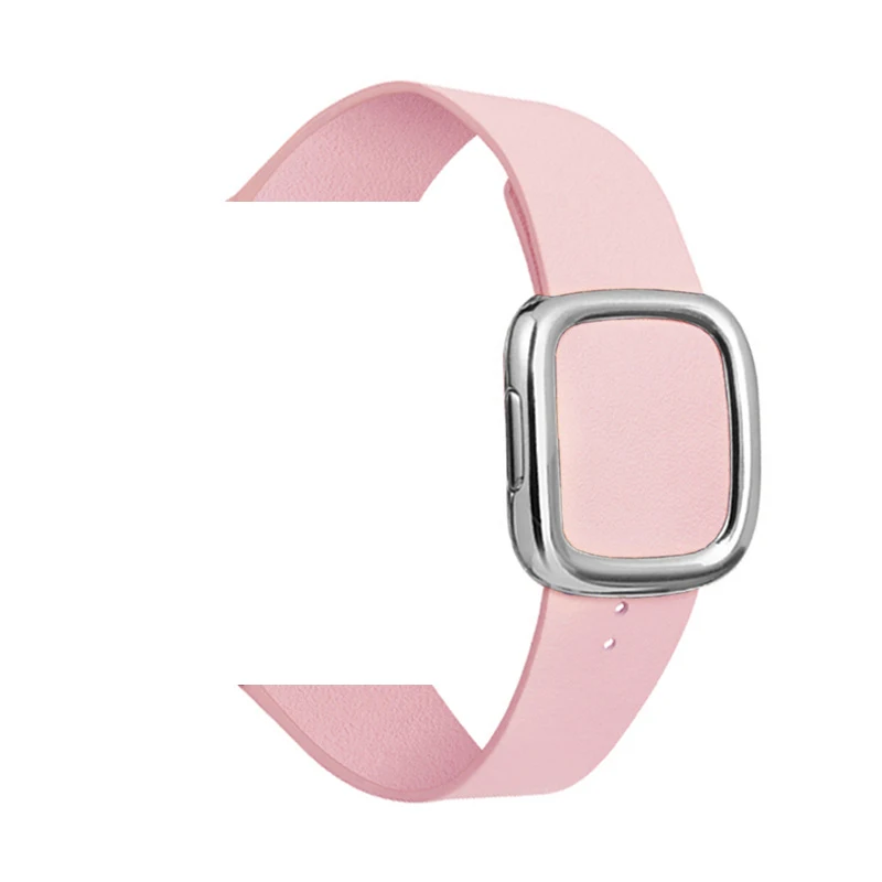 pink 1 Кожаная Петля ремешок для apple watch группа 5 4 44, 42 мм, версия современный стиль браслет для наручных часов iWatch серии 3/2/1/40 38 мм аксессуары - Цвет ремешка: pink 1