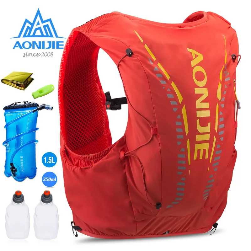 

AONIJIE C962 Advanced Skin 12L Hydration Backpack Bag Water Bag 250ml Soft Water Flask for Hiking Trail Running Marathon Race