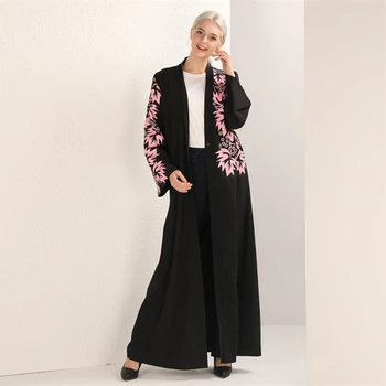 

Fashion black abaya dubai 2019 islamic clothing Womens long muslim cardigan dress caftan turkey arab malay ladies kimono abayas