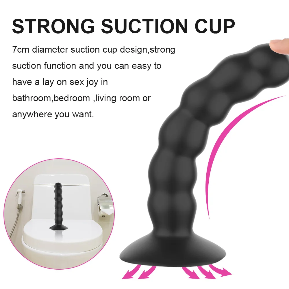 Ribbed Anal Plug With Remote Control And Vibrating Massage Function_voghion.com
