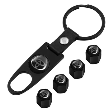 

Car Black Keychain and Wheel Tyre Air Caps Case for Toyotas Corolla Yaris Auto Ornaments Automobile Accessories Key Decoration