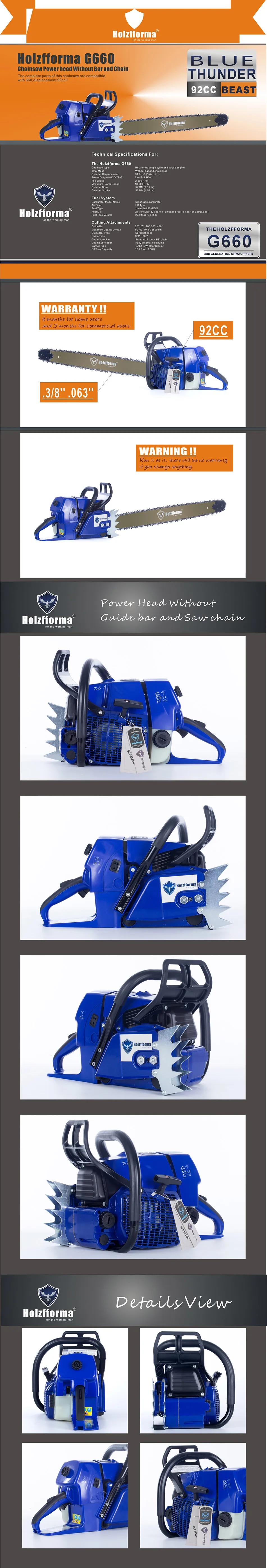 Description Picture 2 of itemFarmertec Holzfforma G660 MS660 066 Gasoline Chain saw 92CC Without guide bar and saw chain