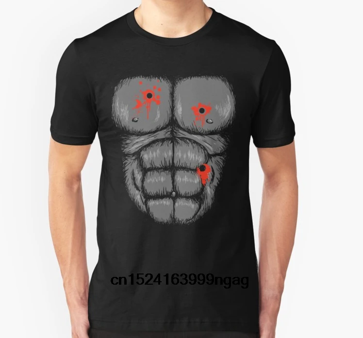 Fashion Cool Men T shirt Women Funny tshirt Harambe Halloween Costume - Shot Gorilla Chest Customized Printed T-Shirt |