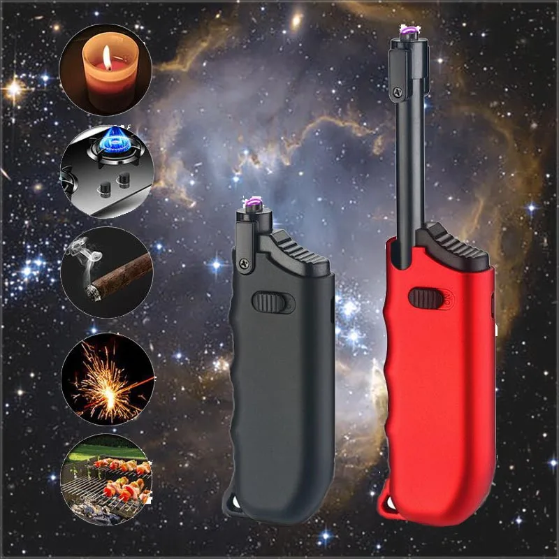  360 Flexible Neck Usb Electronic Lighter Long BBQ Plasma Arc Lighter Flameless Windproof Metal Torc