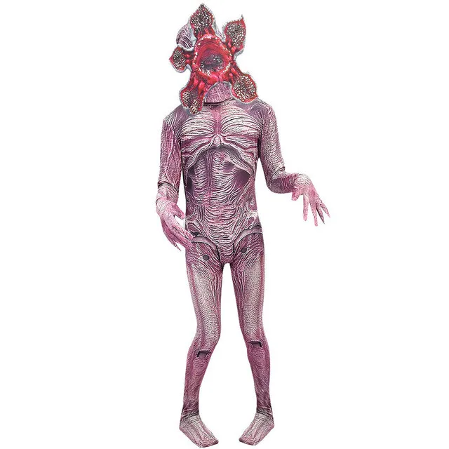 Новые Аниме странные вещи 3 чомпер Косплей костюмы человек-пожиратель цветок ужас зентай комбинезоны с маской боди вечерние Хэллоуин - Цвет: C