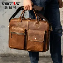 Vintage First Layer Cowhide Men's Handbag Business Trip Briefcase Men's Real-Leather Bag Briefcase Shoulder Bag
