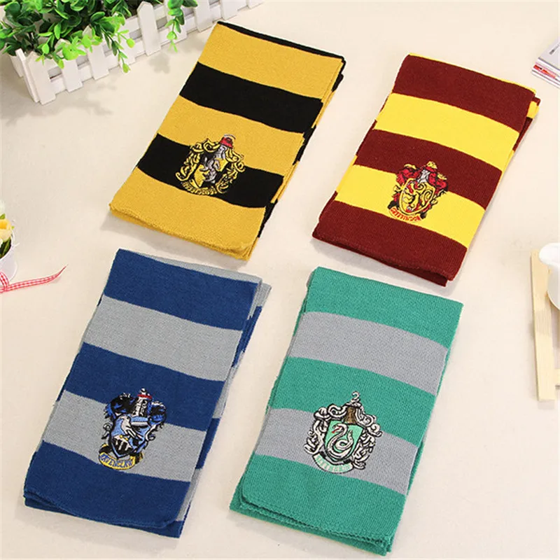 Potter Cosplay Scarf Warm Neckerchief Gryffindor Slytherin Ravenclaw Hufflepuff Cos Accessories Halloween Christmas Gift Props