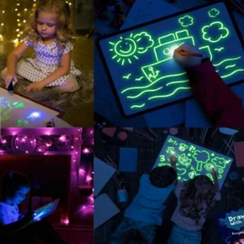 

Hot Sale Painting Board Luminous Board Glowing Magic Fluorescent Board 3D Drawing Board Durable Kids Toy Gifts New Arrival