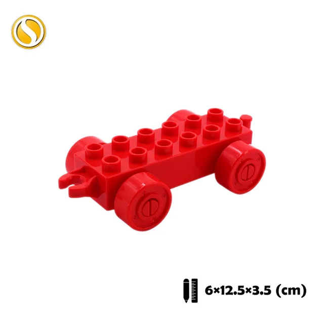 Trailer Car model Airplane Big Building Blocks Vehicle Accessory Compatible Classic Assemble Bricks Children DIY Toys Girl Gift CHE004-hong