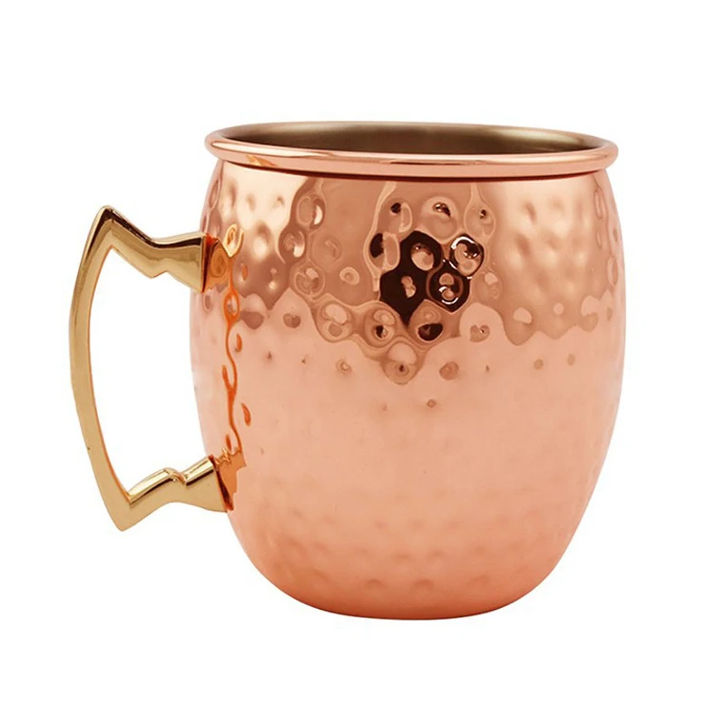

1/4pcs Creative 550ml Stainless Steel Moscow Mule Mug Drum Copper Plated Beer Mug Coffee Mug Water Glass Drinkware