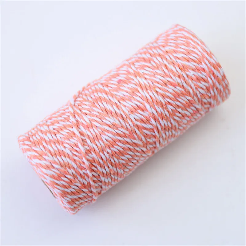 color 08 100 м/рулон 1,5 мм Хлопок Веревка Bakers Шпагат DIY упаковочная веревка шнур для рождества деревенский Свадебный декор подарочная упаковочная бумага - Цвет: color 08