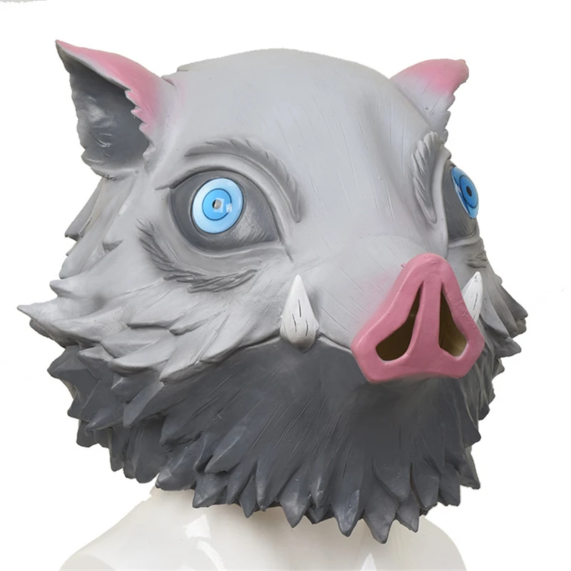 

Demon Slayer: Kimetsu no Yaiba Pig Cosplay Mask Hashibira Inosuke Latex Masks Kids Adult Helmet Halloween Party Masquerade Prop
