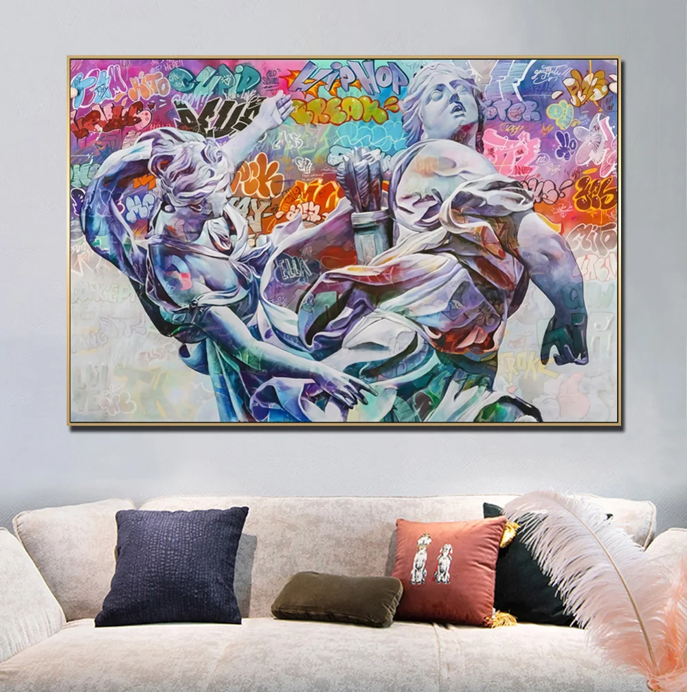 

Abstract Graffiti Hip Hop Street Art Canvas Print Poster Painting On Modern Wall Decor Sculpture Mural Picture For Living Room