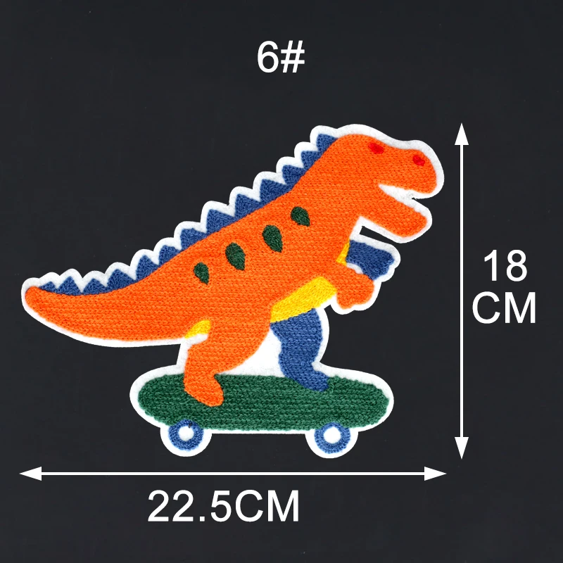 Утка динозавр вау автомобиль мультфильм аниме большие нашивки для детей Детская одежда Клоун кролик швейная аппликация, наклейка значок - Цвет: 6
