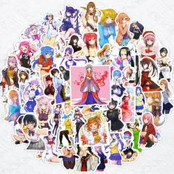 Autocollant de téléphone, 50 pièces, dessin animé, Sexy, beauté, guitare, ordinateur portable, casque, Automobile, tasse d'eau, papeterie de décoration 