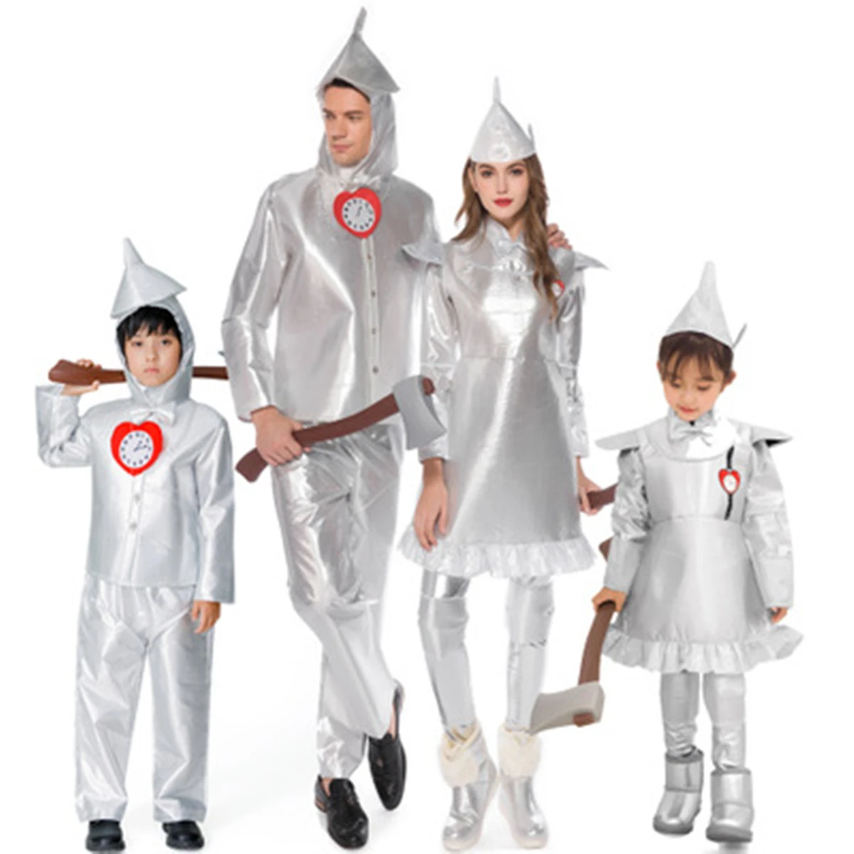 

The Wizard of OZ Hickory The Tin Man Family Matching Halloween Cosplay Costume Jumpsuit for Girls Womens Boys Mens Adults Kids