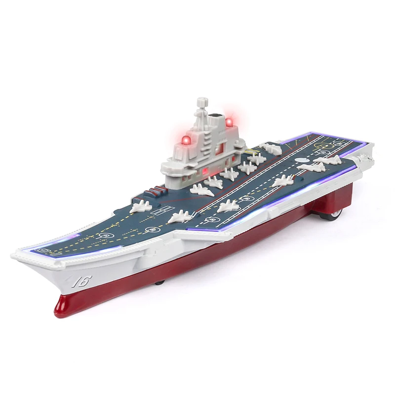 Simulation 1:2000 Aviation Ship with sound and light Pull Back Alloy Ship Model Ornaments Alloy Hull Plastic Bottom piko train model g type 1 22 5 steam wagon set with simulated sound effects smoke effects 37120 electric toy train