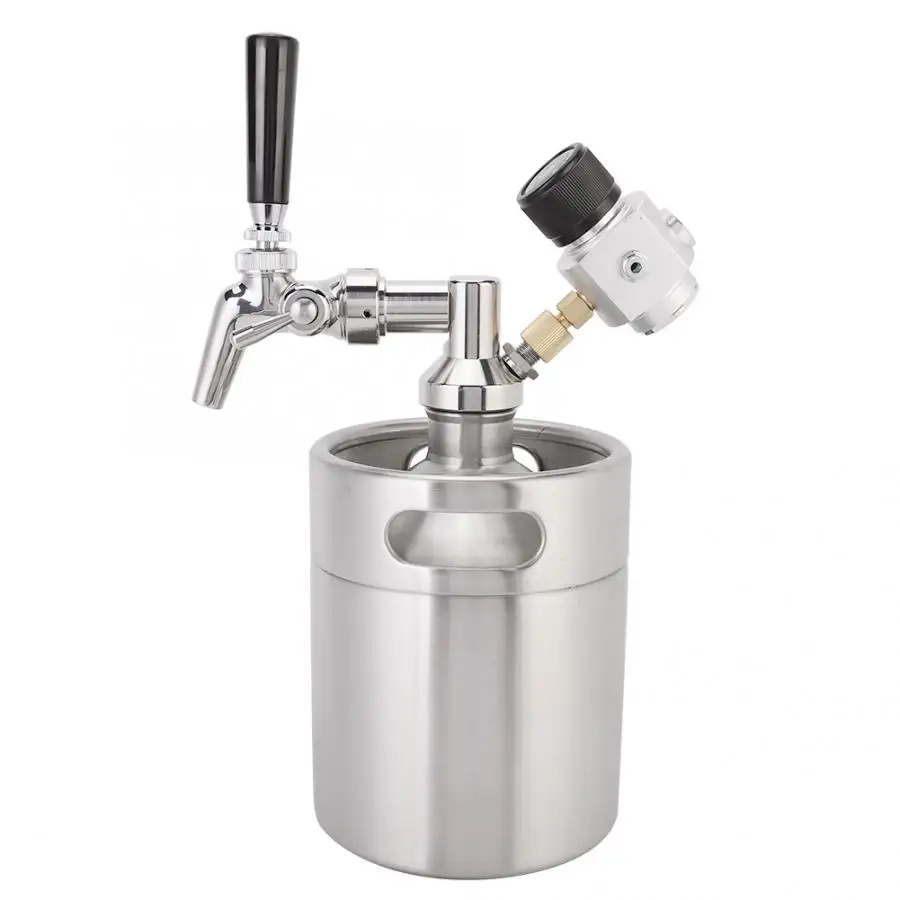 2L нержавеющая сталь Homebrew мини бочонок комплект пивной кран+ копье+ бочонок+ манометр пивной бочонок системы
