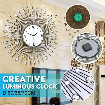 

Luminous clocks European-style minimalist Wall Clock Large Morden Wall Clocks Design Home Art Decor 75cm Large Size